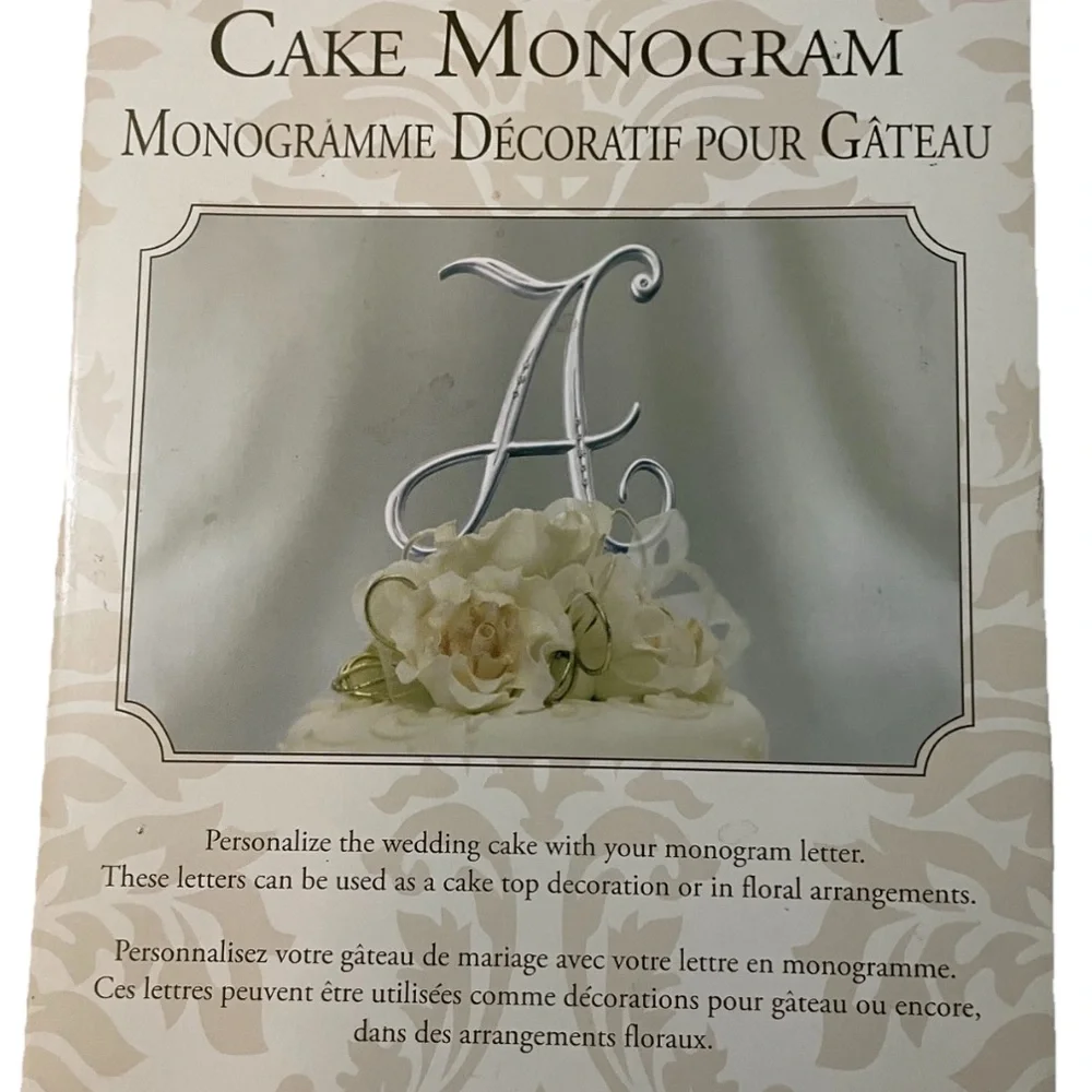 LILLIAN ROSE Letter M CAKE MONOGRAM Rhinestone Topper Decoration
